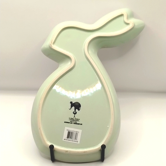 Pastel Green Bunny Daisy Decor Spoon Rest Plate - Picture 2 of 6